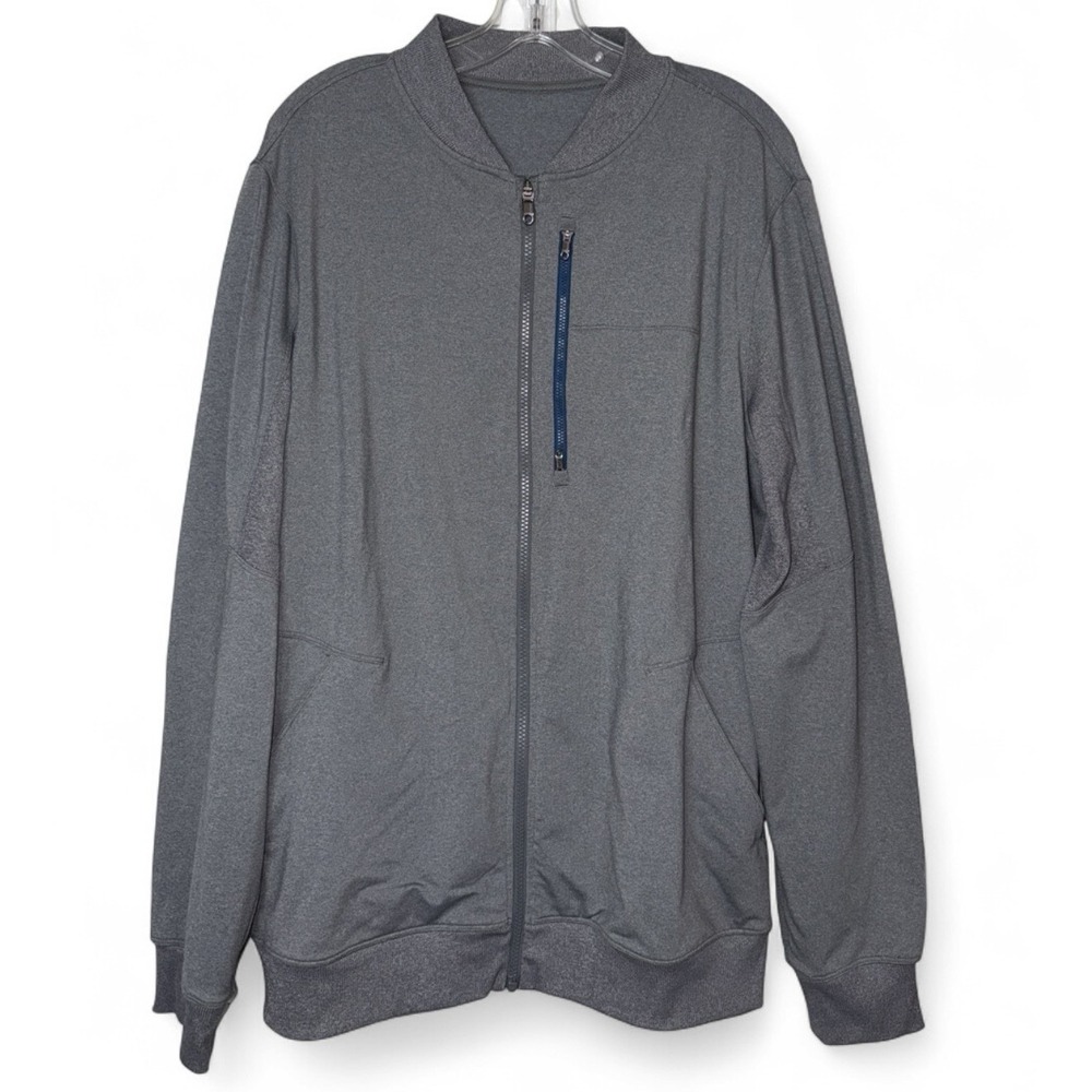 Lululemon Six Pack Bomber Jacket Men's XL Gray Full Zip Performance Stretch EUC